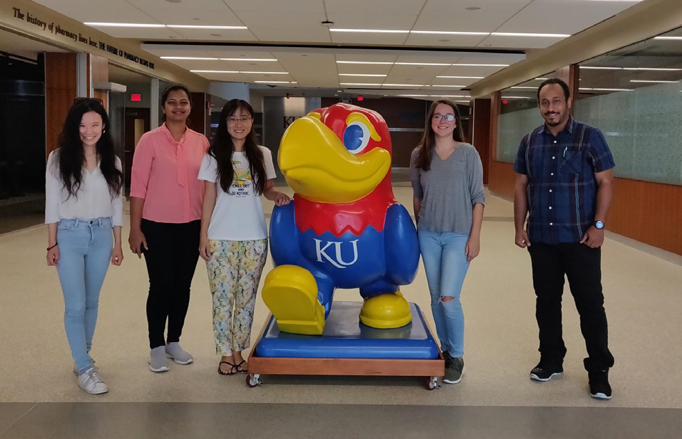 From left: Yilue Zhang, Srija Ramisetty, Yaqi Wu, Olivia Henderson, Waleed Elballa