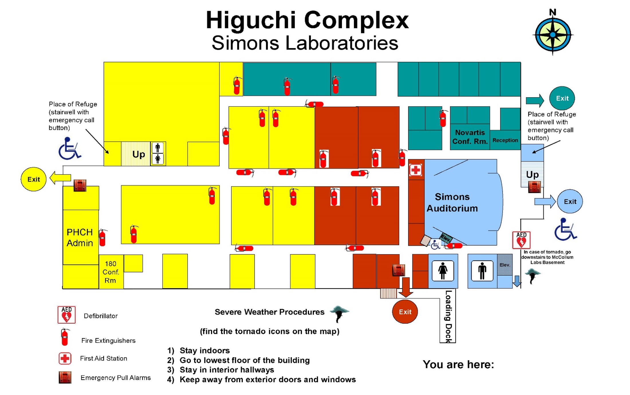 Map of the first floor of the Higuchi Complex Simons Laboratories