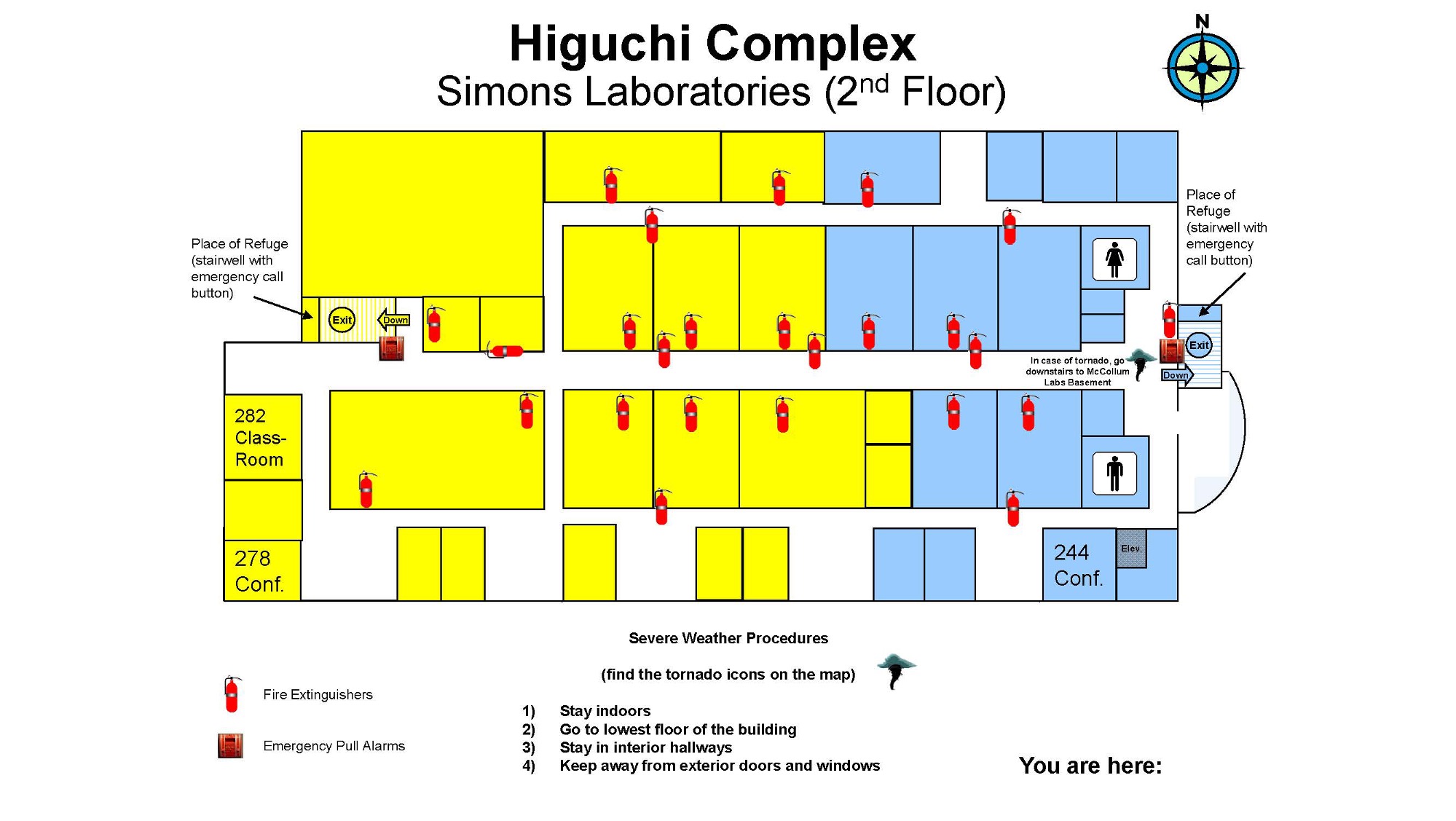 Map of the second floor of the Higuchi Complex Simons Laboratories